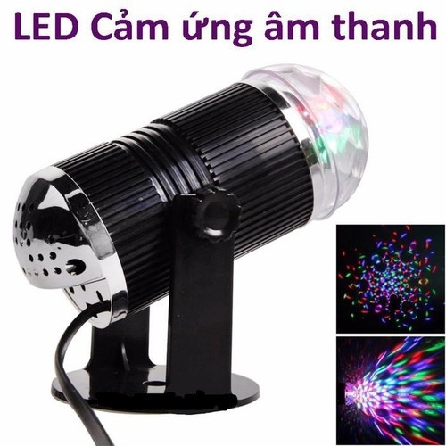 Đèn LED 7 Màu Vũ Trường Cảm Ứng Nhạc, Bóng Đèn LED Trụ Xoay - Đèn LED Xoay 7 Màu Sân Khấu Chớp Theo Nhạc.