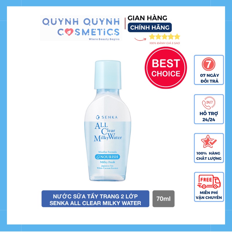 Nước Sữa Tẩy Trang 2 lớp Senka A.L.L. Clear Milky Water 70ml