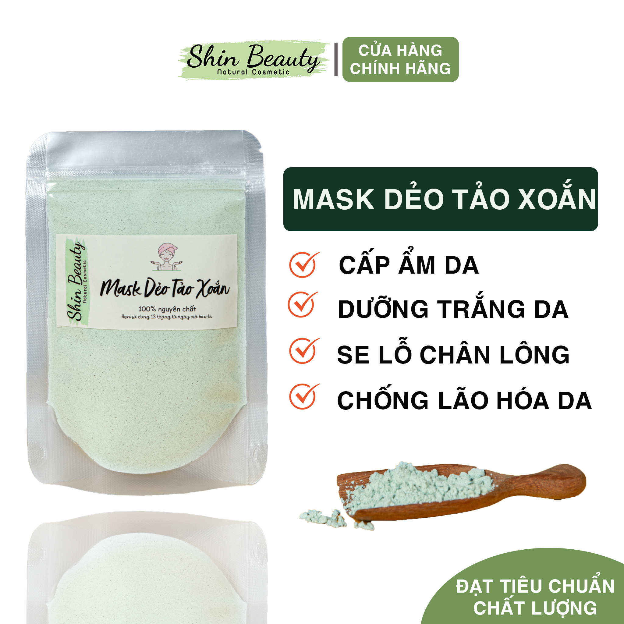 Mask Dẻo Tảo Xoắn Shin Beauty dưỡng trắng chống lão hóa da chuyên dùng trong Spa