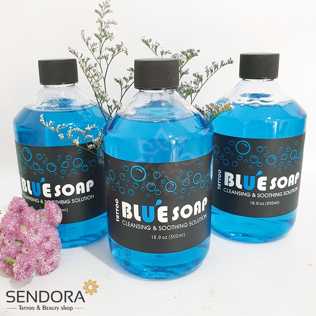 Blue Soap 500ml chai Vệ sinh sát khuẩn phun xăm