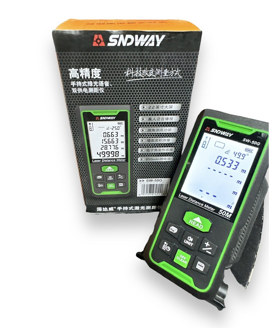 Máy đo khoảng cách sndway sw-50g laser xanh 50m và 100m