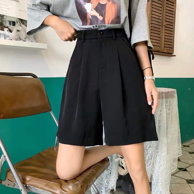 Quần Short Lửng Ống Rộng Cạp Cao Q2066 - 247StoreFashion