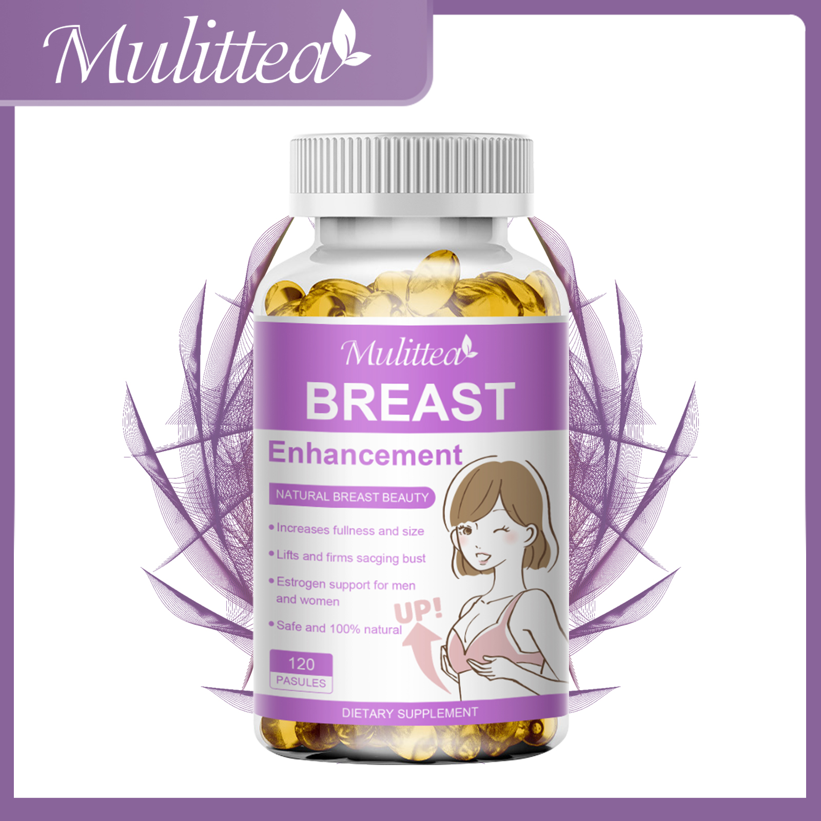 Mulittea Breast Enhancement Capsules for Breast Enlargement Enhance and