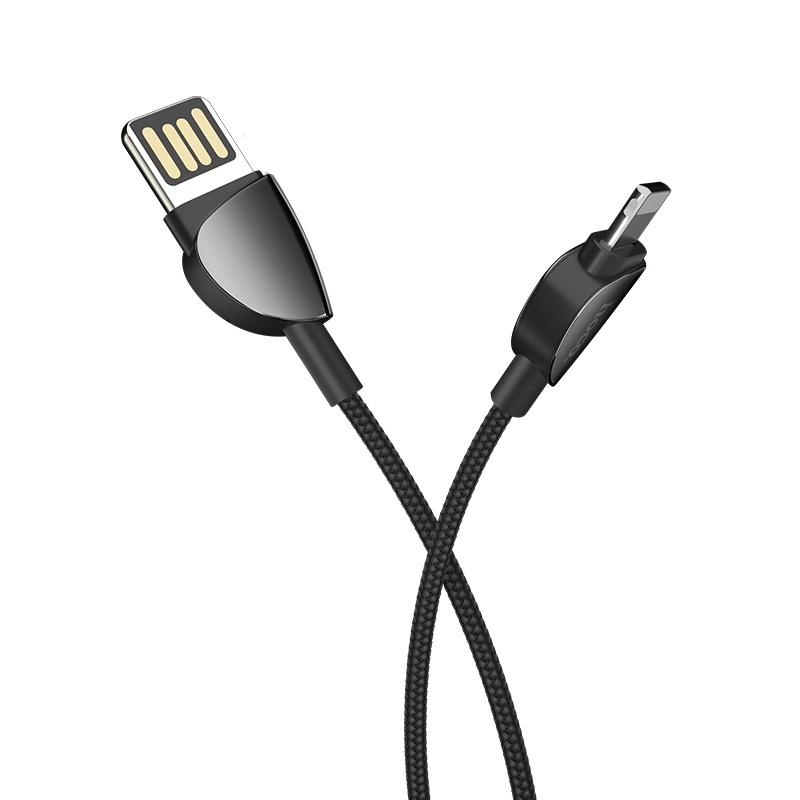 Cáp sạc nhanh và truyền dữ liệu Lightning Hoco U62 cho iPhone XS max iPhone 11 iPhone 11 Pro max sạc nhanh 2.4A MAX dây sạc bọc dù chống rối chống đứt dài 120cm