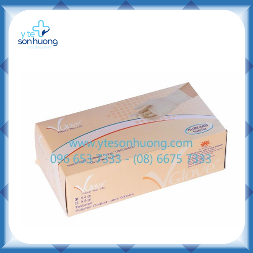 Găng tay y tế không bột phủ Polymer Vglove - Size S M L