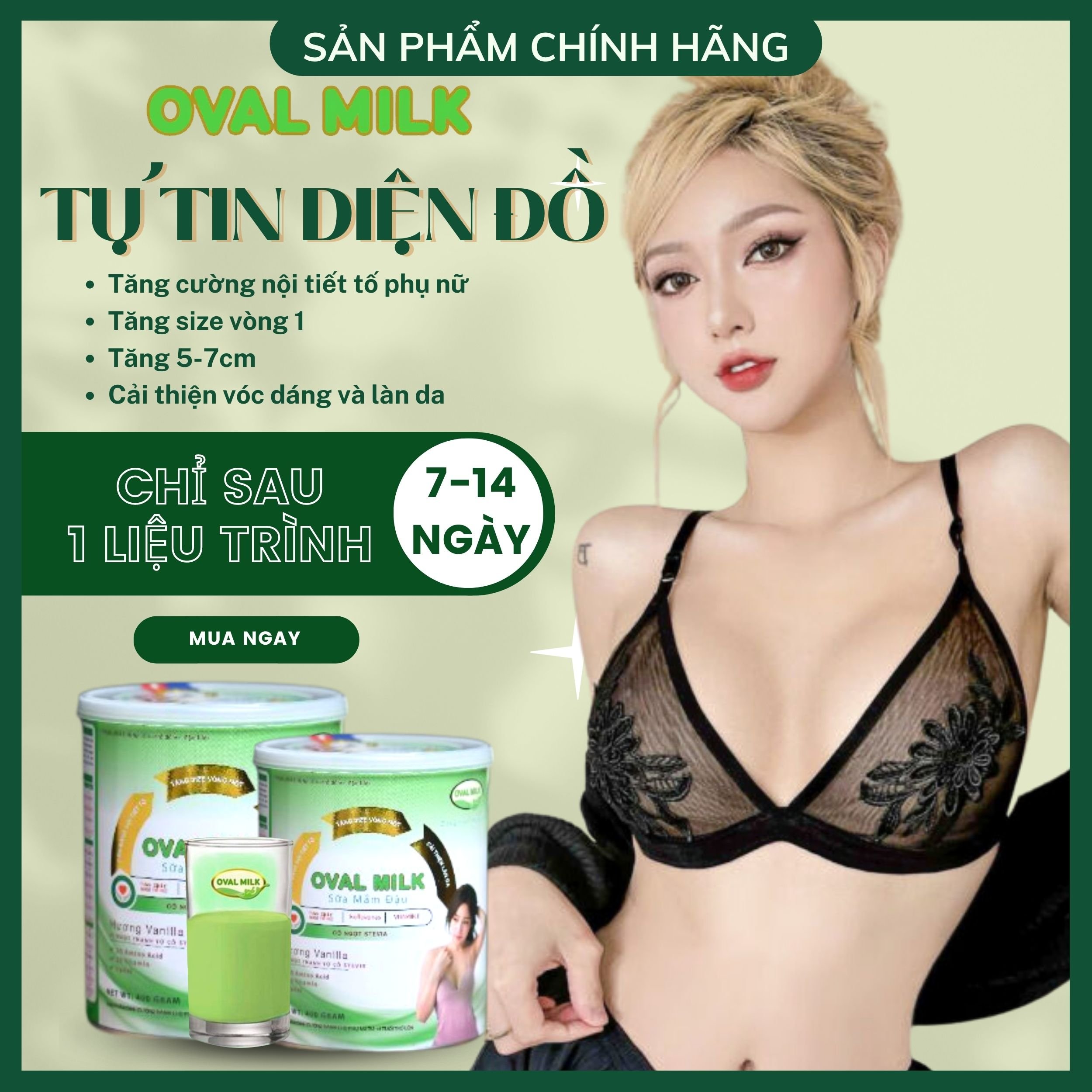 ComBo 4 Hộp Oval Milk Tăng Vòng 1 [ 5 - 10 CM ]  Ngực Nở Nang Săn Chắc - Tăng Vòng 1 Nở Ngực Giúp Đẹp Tự Nhiên - không Viên Uống Nở Ngực