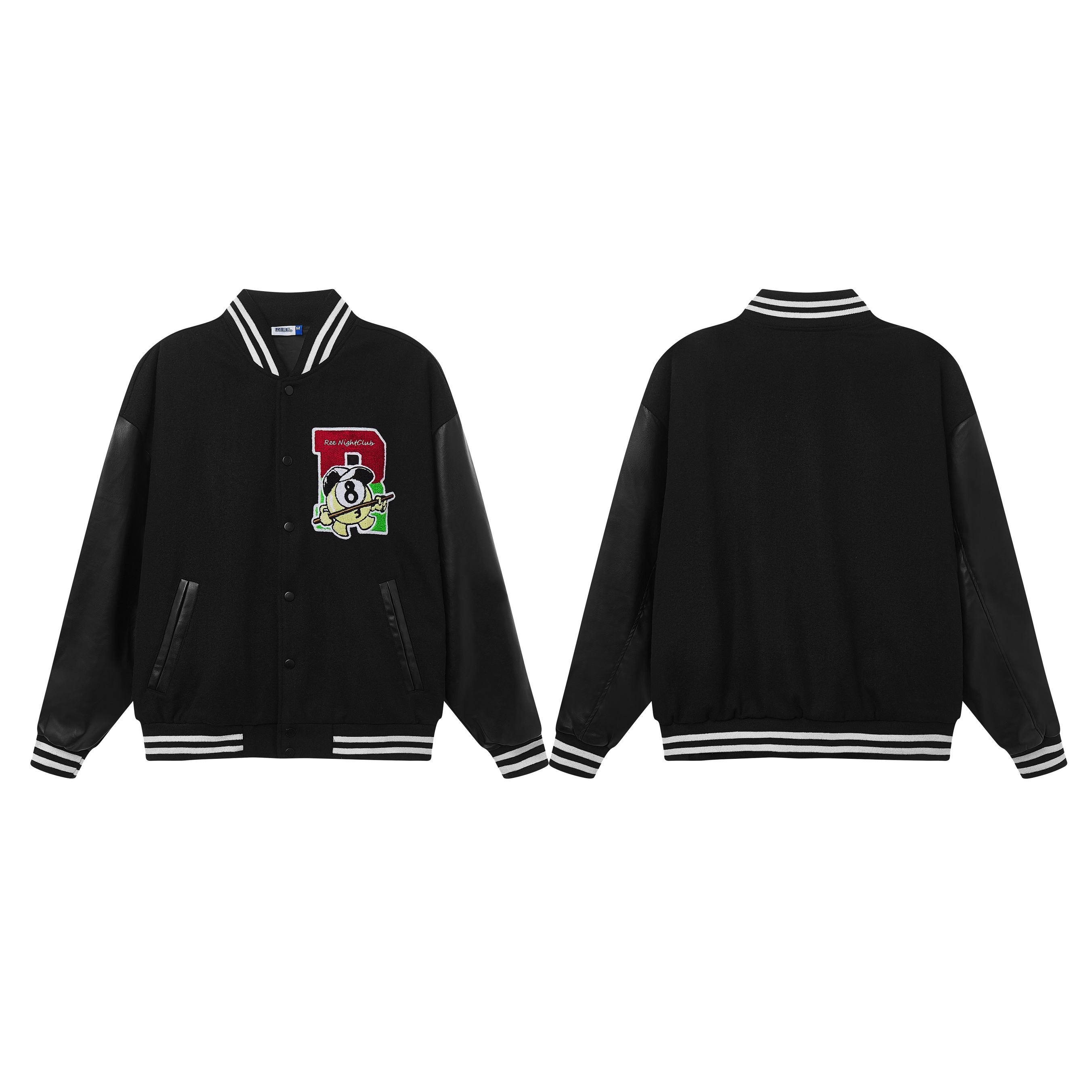 Áo khoác varsity phối da