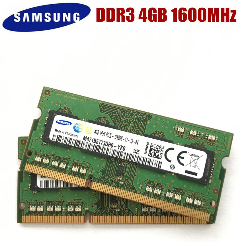 Samsung 8GB 4GB 2GB PC3L 12800S DDR3 1600 Bộ nhớ máy tính xách tay 8G 4G 2G PC3L 1600MHz mô-đun máy tính xách tay SODIMM RAM