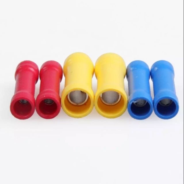 Nối. Đầu cos dây điện nối thẳng bọc phủ nhựa BV 5.5 (20 chiếc/túi), đầu cốt ( cosse ) nối, cút nối, đầu nối điện