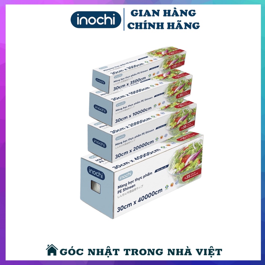 Màng Bọc Thực Phẩm Inochi Cao Cấp Bảo Quản Đồ Ăn Tươi Mới Sạch Sẽ Có Dao Cắt Tiện Lợi