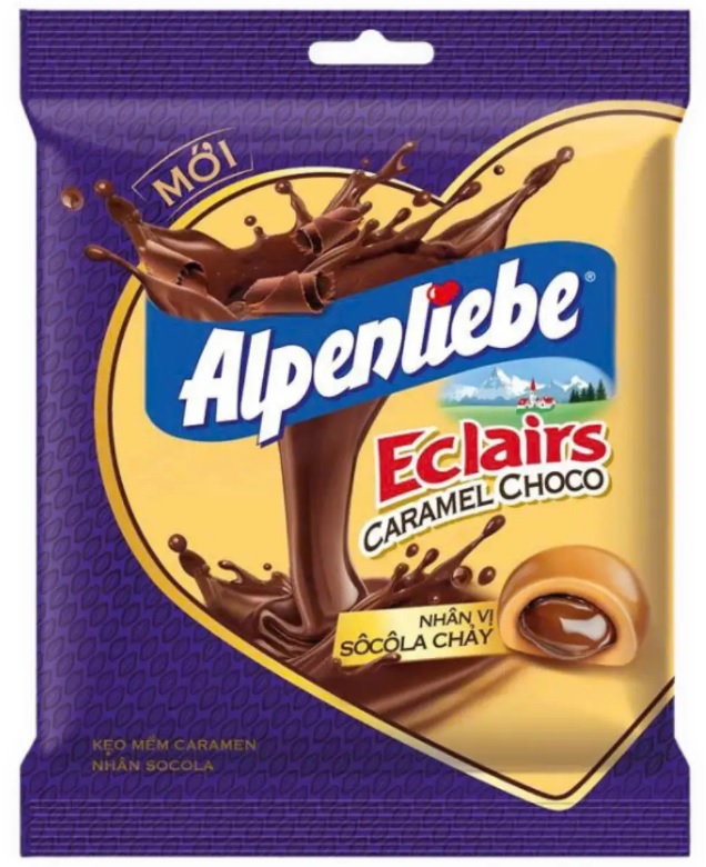 Gói 63g - Kẹo Mềm Alpenliebe Eclairs Vị Caramen Nhân Socola