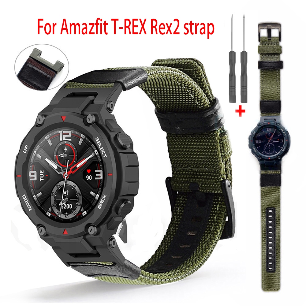Nylon Canvas Strap For Huami Amazfit T Rex 2 Smart Watch Band Sports