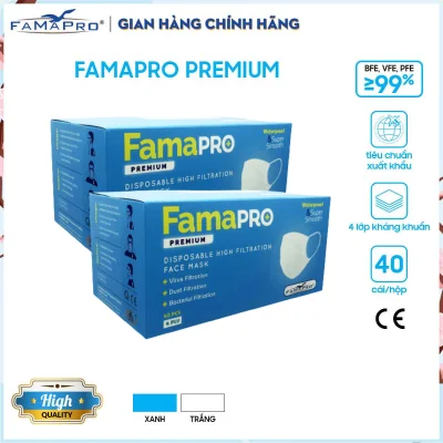 Combo 2 hộp khẩu trang y tế cao cấp 4 lớp kháng khuẩn Famapro Premium (40 cái / Hộp) (1)