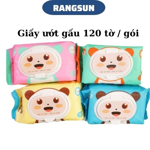 Khăn giấy ướt gấu trúc 120 tờ cao cấp không mùi