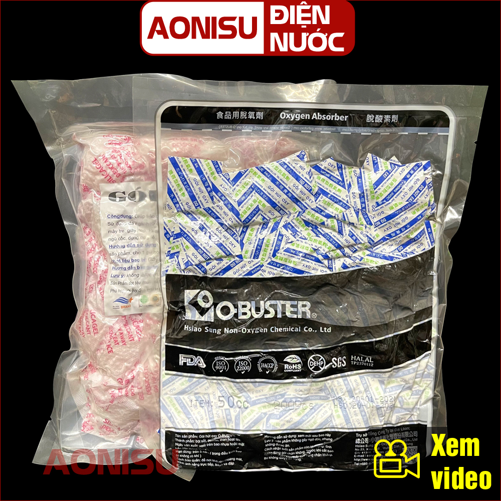 Túi Hút Ẩm Thực Phẩm, Gói Hút Oxy ĐỦ MÃ 1kg / 500g / 100 gói - Gói Hút Ẩm Tủ Quần Áo, Bánh Kẹo, Hút Ẩm Phòng Ngủ, Giày, Tủ Bếp, Túi Xách, Máy Ảnh, Hạt Sấy Khô - Gia Dụng AONISU
