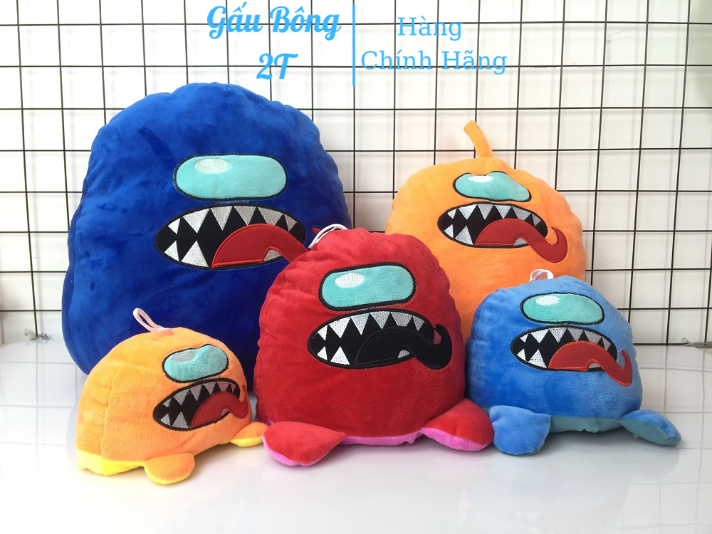 Gấu bông cute gấu bông gối ôm among us quái vật lộn 2 mặt nhiều màu đáng yêu vải nhung mềm mịn lót bông gòn dày dặn