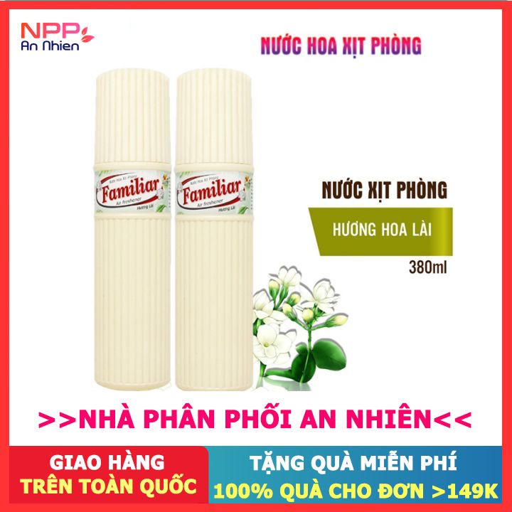 Bộ 2 chai nước hoa xịt phòng Familiar 380ml hương lài - NPP AN NHIÊN