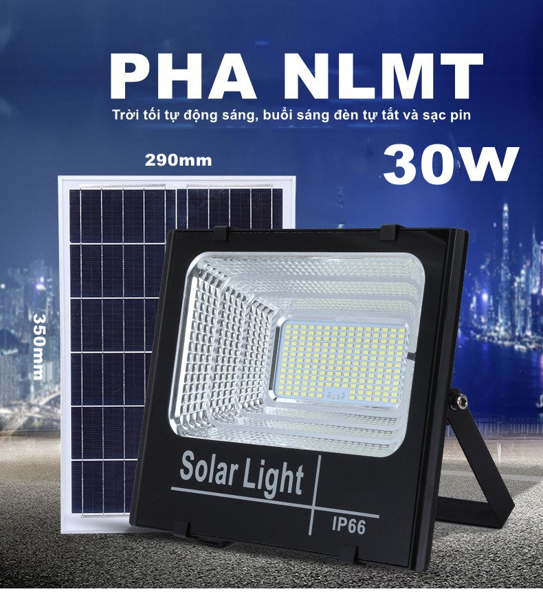 Đèn led pha năng lượng mặt trời 30W Bảo hành 12 tháng