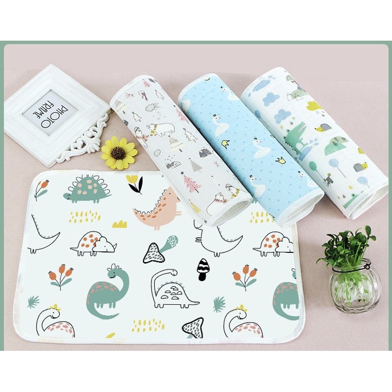 Miếng lót thay bỉm chống thấm 5 lớp sợi tre Organic cho bé ( 30x40cm)