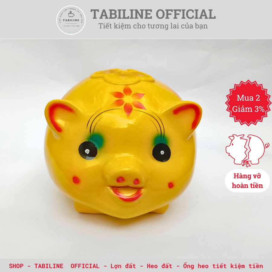 Lợn đất heo đất ống heo tiết kiệm tiền TABILINE Size nhỡ LD02