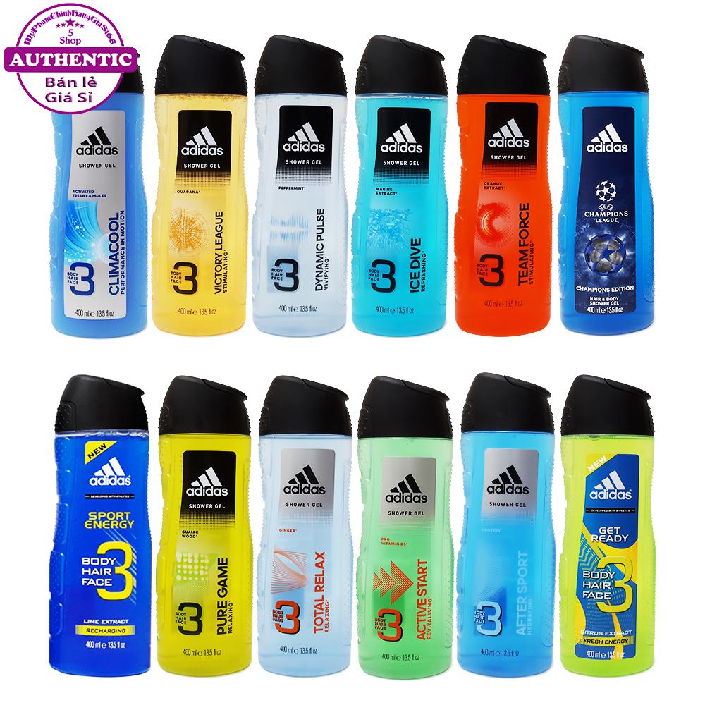 Dầu Gội Sữa Tắm Sữa Rửa Mặt A.D.I.D.A.S 3 In 1 400ml F.RANCE(KH VUI LÒNG NHẮN TIN CHỌN MÙI GIÚP SHOP Ạ.)