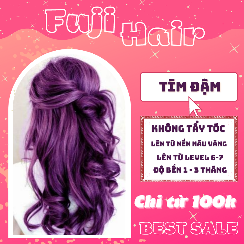 Thuốc nhuộm tóc TÍM ĐẬM không cần dùng Thuốc tẩy tóc nhuộm tại nhà | Fuji.Haircolor