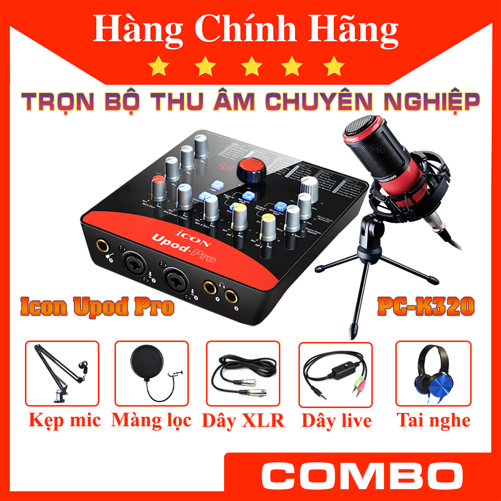 Combo Full Sound Card Icon Upod Pro và Mic thu âm Takstar K320