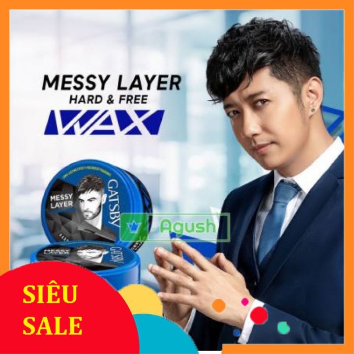 Sáp vuốt tóc nam Gatsby Styling Wax Hard & Free xanh dương 75g giữ nếp thơm tư nhiên