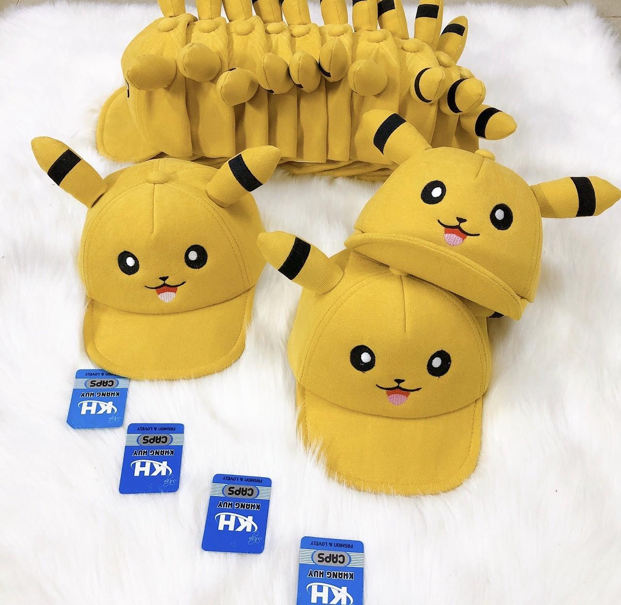 Mũ nón kết pikachu cho bé trai bé gái từ 1 đến 3 tuổi - vải nhung