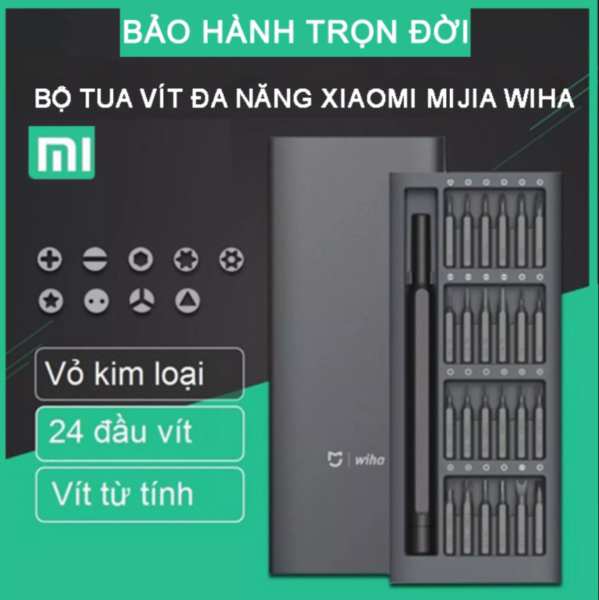 Bộ tua vít Xiaomi Mijia Whiha chống rỉ sét-Bộ tua vít đa năng Xiaomi, Bộ tua vít đa năng 24 đầu, Bộ tua vít Wiha sửa chữa xe máy, điện thoại, máy tính....
