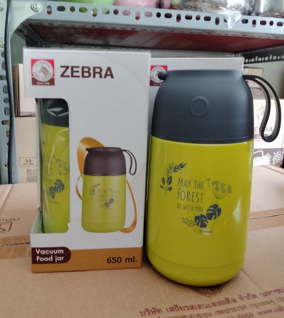 Bình ủ cháo giữ nhiệt Zebra 650ml-123006 màu mới. Inox 304. Nhập khẩu Thái Lan chính hãng