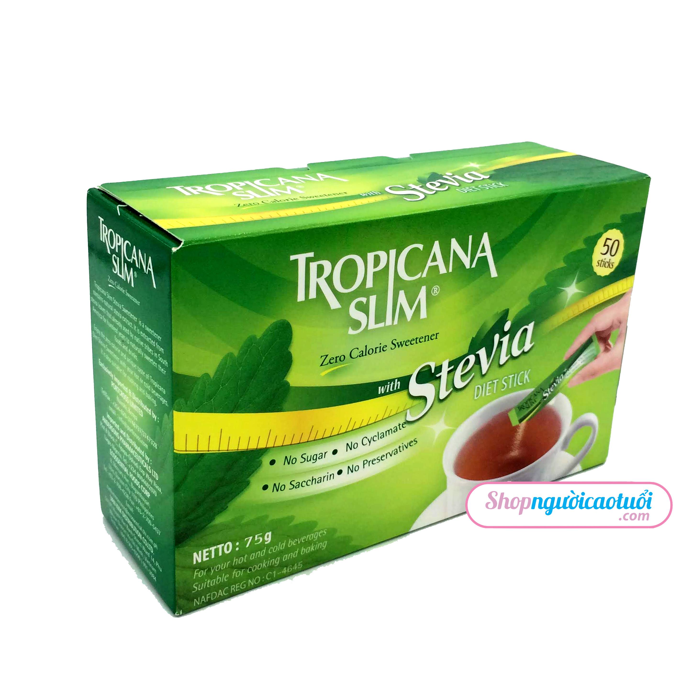 Đường Cỏ Ngọt Ăn Kiêng Stevia Tropicana Slim (75g)