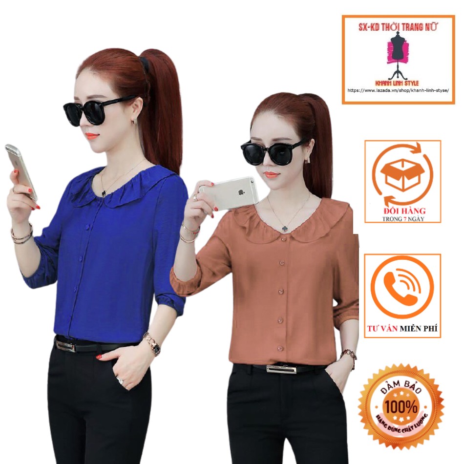Áo sơ mi cổ sen bèo duyên dáng - ms0112a