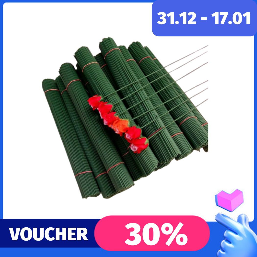 20 cành kẽm bọc nhựa làm hoa sáp hoa giấy nhún