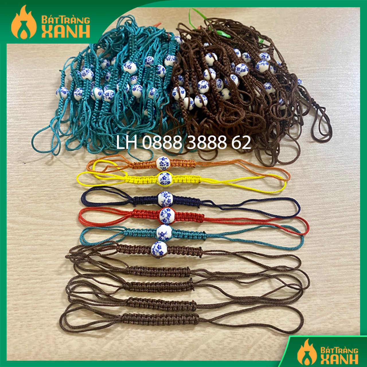 Dây buộc nắp ấm, chỉ buộc giữ nắp ấm, dây buộc nắp ấm trà có hạt gốm