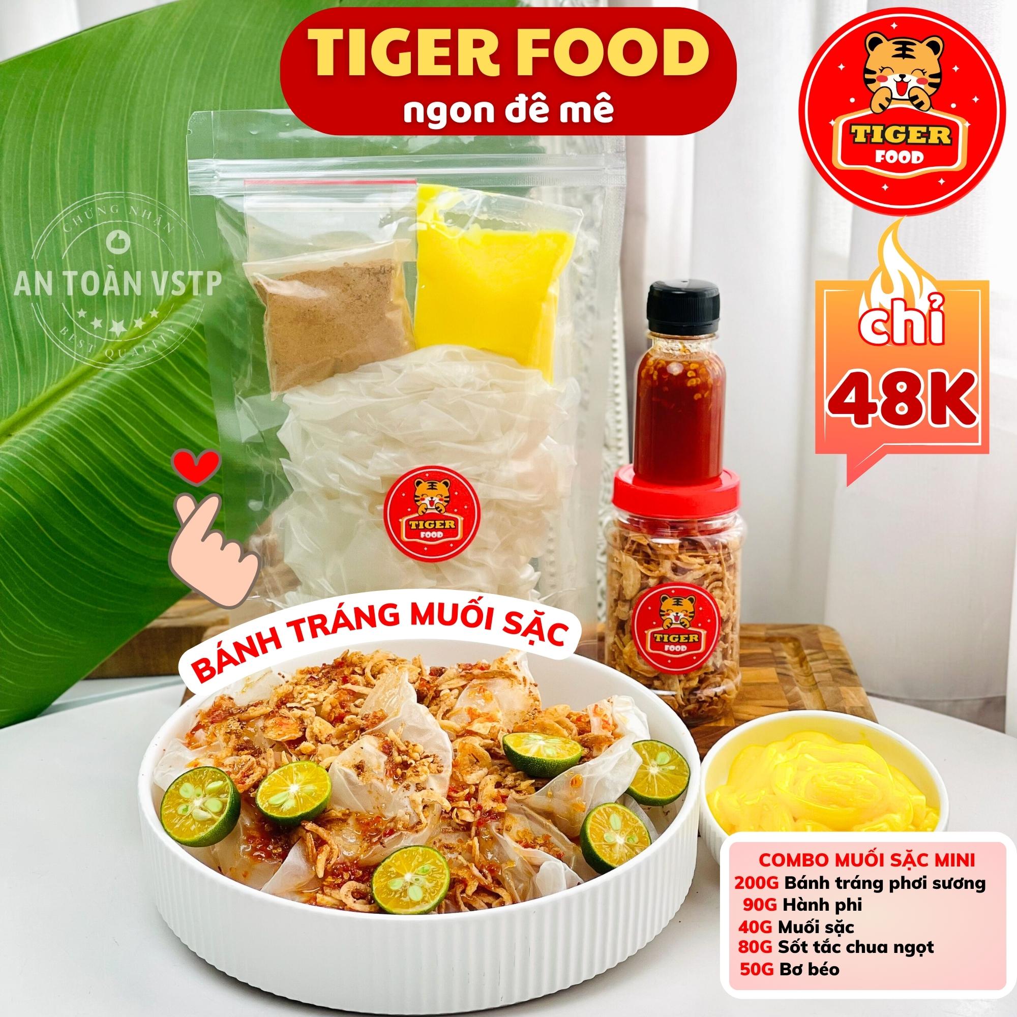 Bánh tráng muối sặc tiger food - combo bánh tráng phương rìa + sốt tắc + muối xì ke sặc trộn thả ga siêu ngon