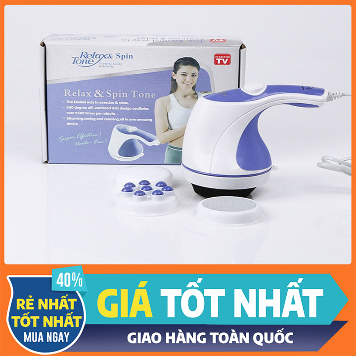 Đánh tan mỡ bụng máy mát xa cầm tay - máy massage trị liệu đau nhức toàn thân 5 đầu relax & tone đa chức năng massage toàn thân giá rẻ