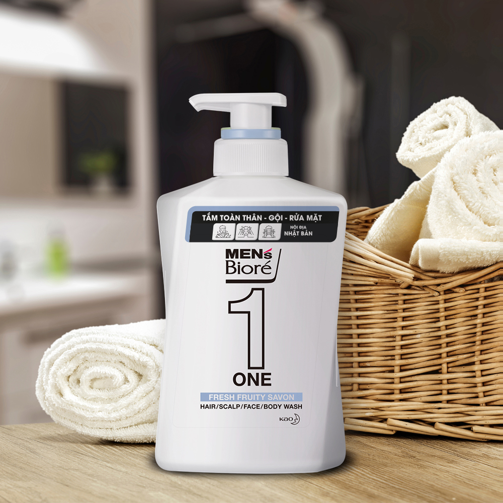 Sữa tắm - gội - rửa mặt 3in1 men's bioré 1 - nước hoa - 480ml