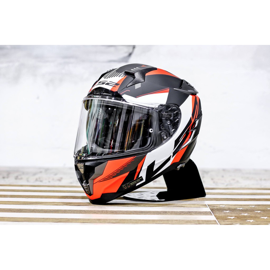 [HCM]Nón Bảo Hiểm Fullface Ls2 Challenger Hpfc Ff327 Đỏ Trắng Cam