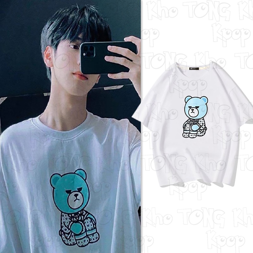Áo thun phông trắng in hình GẤU XANH cheap moment NGHIÊM HẠO TƯỜNG TNT Thời Đại Thiếu Niên Đoàn thời trang