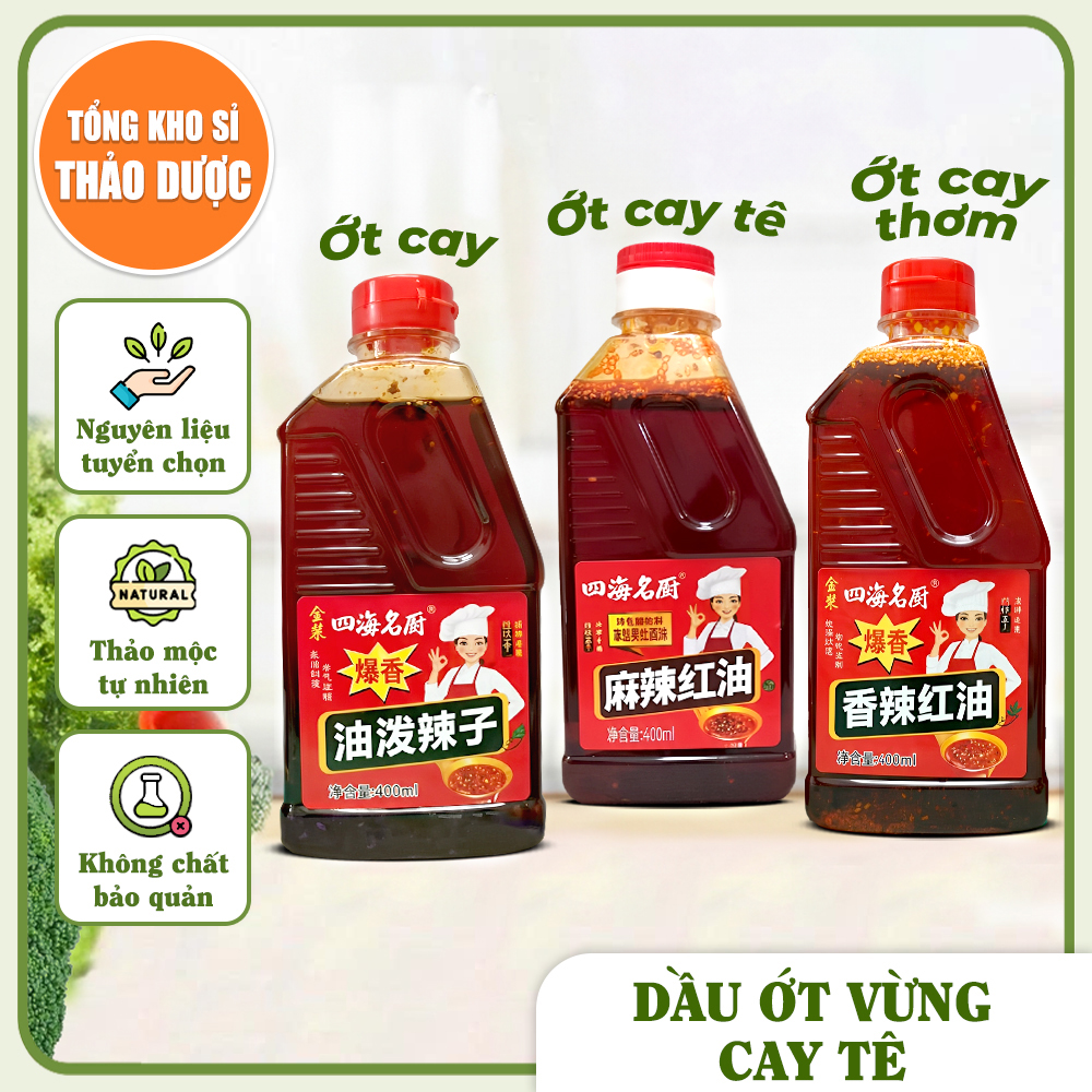 Dầu ớt vừng cay tê Tứ Xuyên, dầu ớt đỏ, dầu tê cay, gia vị nấu ăn, sốt chấm chuẩn vị Trung Quốc