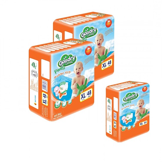 [HCM][ tặng 16 miếng ] Combo 2 gói tã quần goodry M60 +16 miếng - L54 +16 miếng - XL48 +16 miếng - XXL44+16 miếng