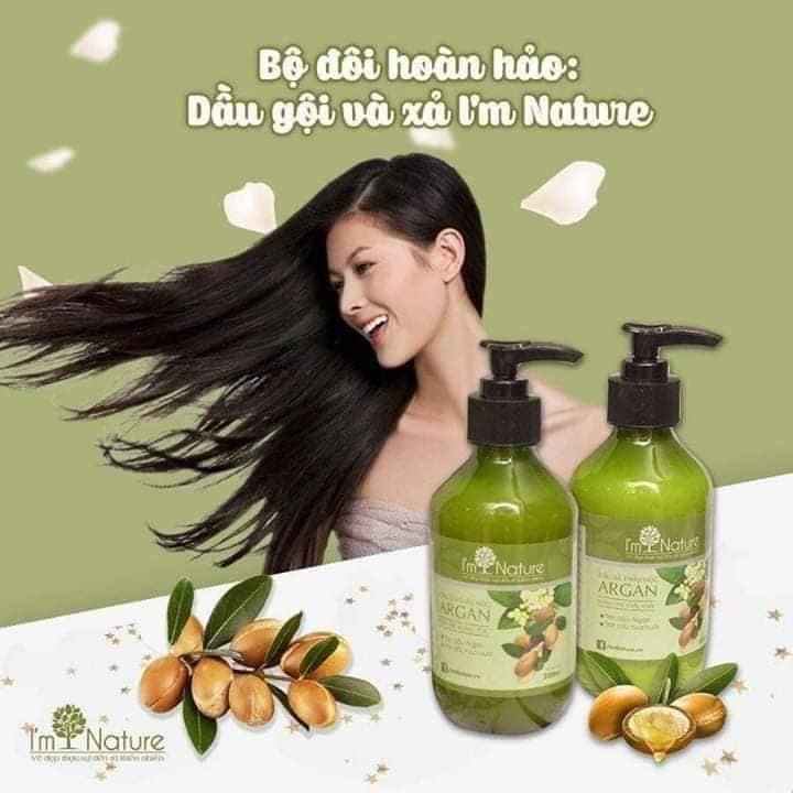 Combo 2 chai dầu gội & dầu xả argan 300ml im nature