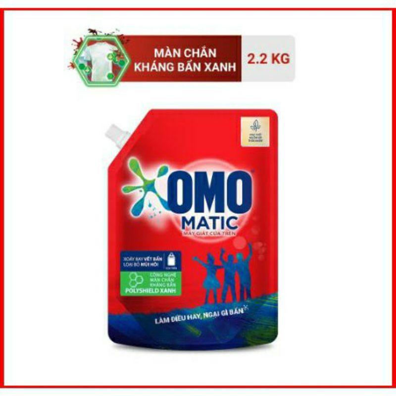 Bộ 2 Nước giặt OMO Matic túi 2,2kg cửa trên tặng 2 gói Comfort 580ml/gói Bách Hóa Giá Sỉ Tiến Dũng