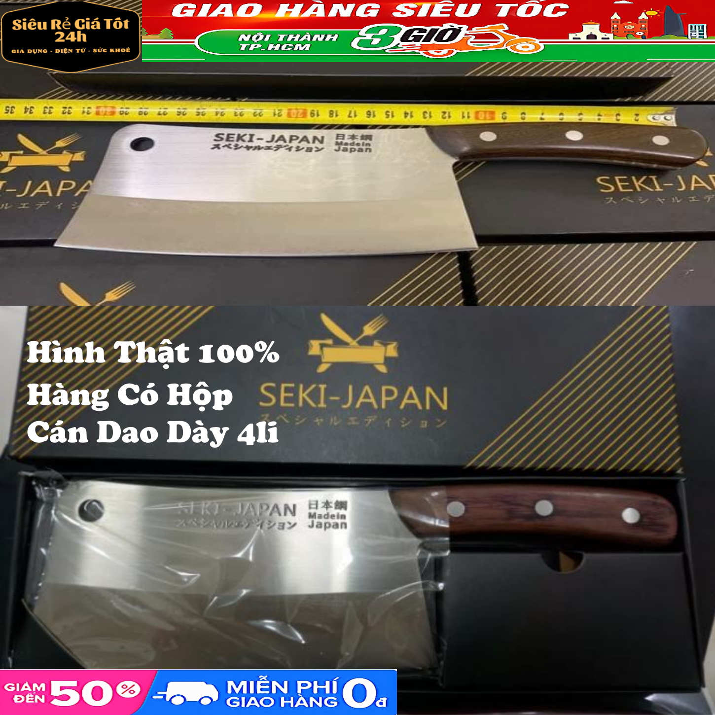 DAO CHẶT XƯƠNG SEKI-JAPAN THÉP KHÔNG RỈ - HÀNG NẶNG 800GAM