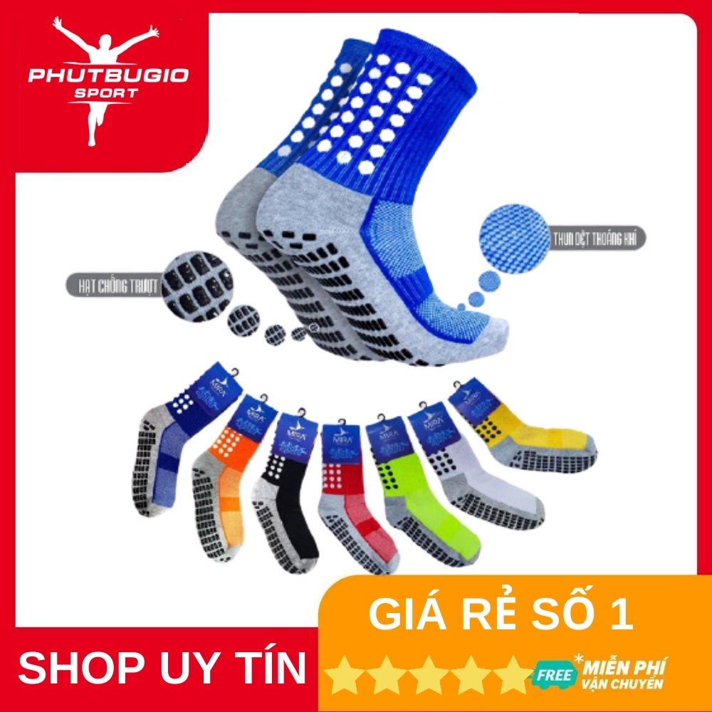 Tất đá bóng, vớ đá banh chống trơn trượt - Loại Ngắn - Chất lượng tuyệt vời - Phút Bù Giờ Sports