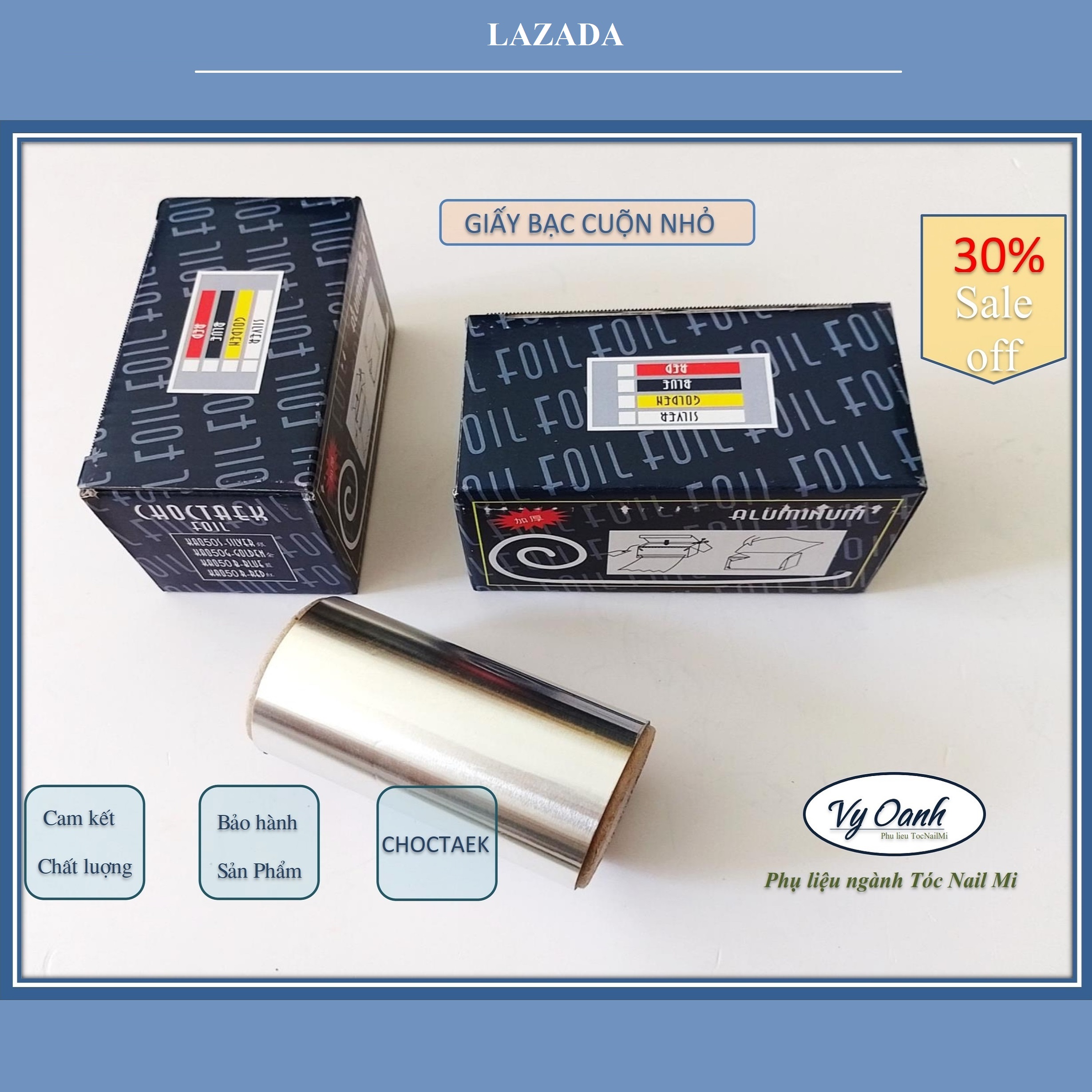 Cuộn giấy bạc làm tóc con sâu, chuyên cho salon tóc. loại 1, choctaek