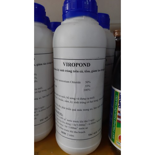 VIROPOND - THAY THẾ BKC - DIỆT KHUẨN, KÝ SINH TRÙNG TRÊN CÁ, TÔM, GIẢM TẢO TRONG AO
