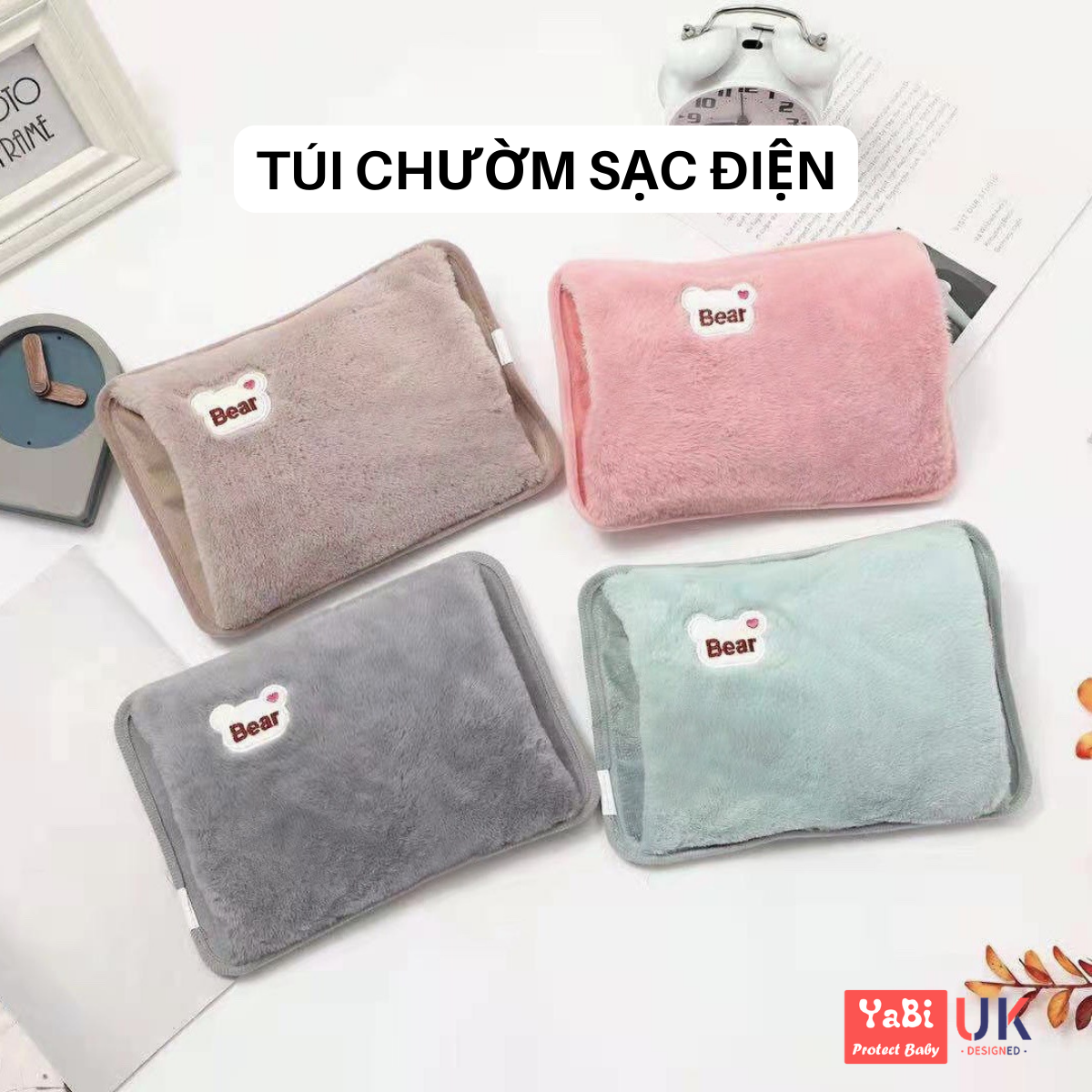 Túi chườm bụng kinh sạc điện YaBi, Túi trườm nóng sưởi bụng cắm điện giảm đau cute hình thú- Quà tặng bạn gái