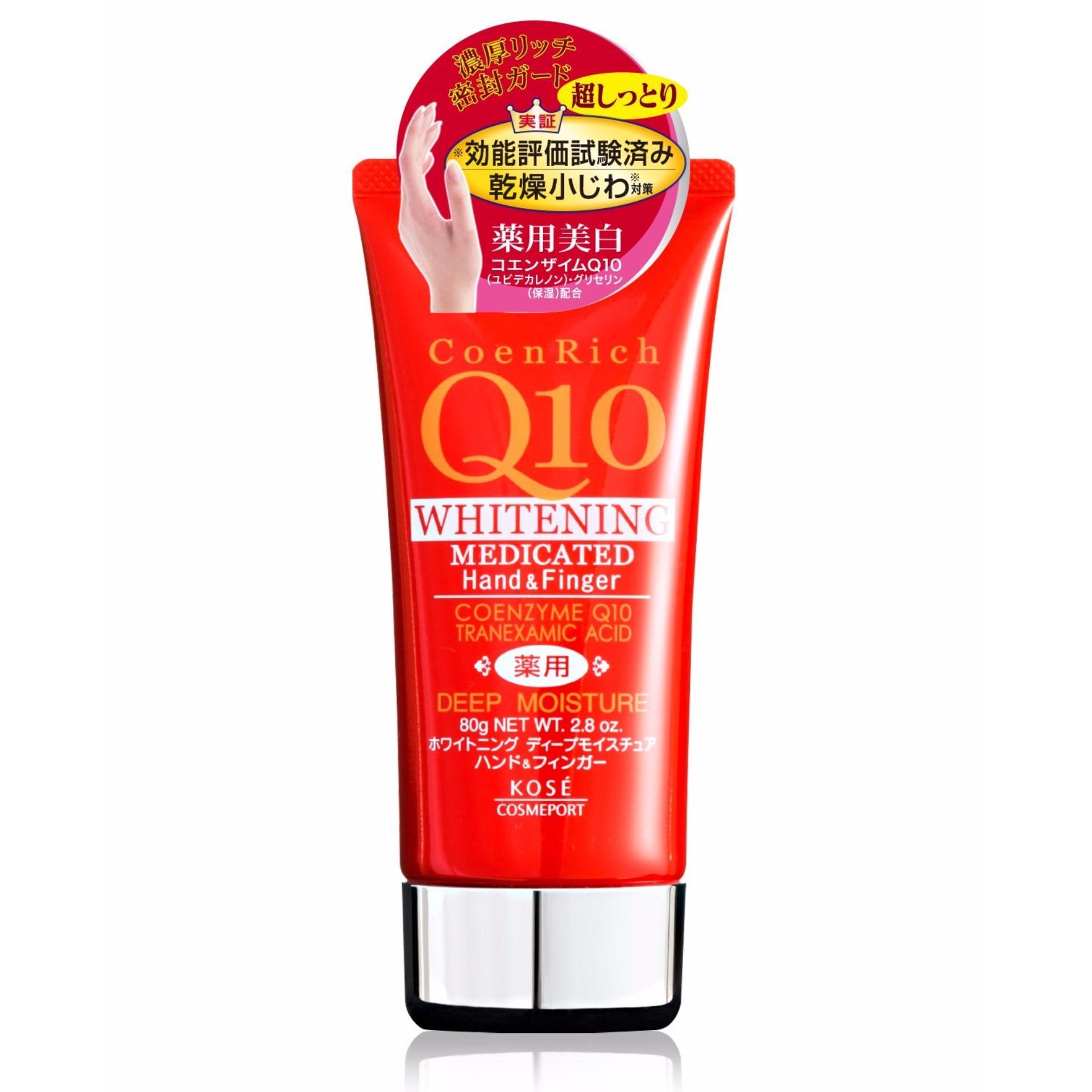 Kem dưỡng da tay dành cho da khô Kose ConeRich Q10 Whitening Medicated Deep Moisture Cream 80g